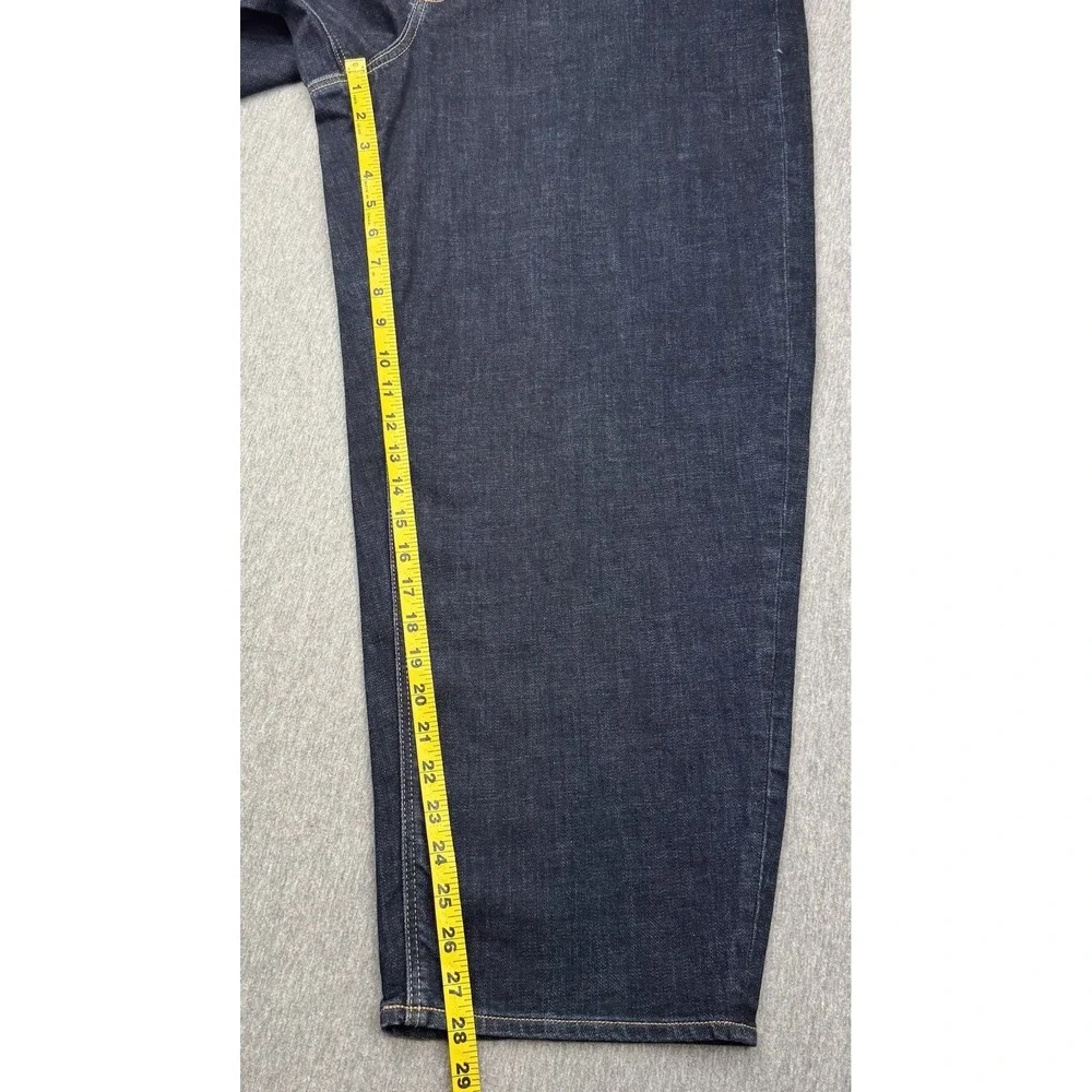 American Eagle‎ Womens Jeans Barrel Sz 18 Fit 40x28 Blue Dark Wash Denim Stretch
